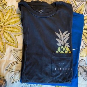 grey medium rip curl pocket t-shirt